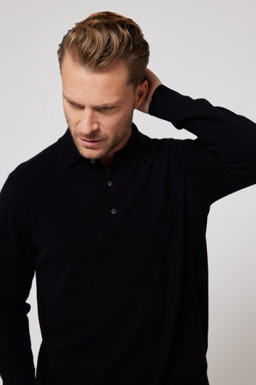 Polo Neck Sweater - Black