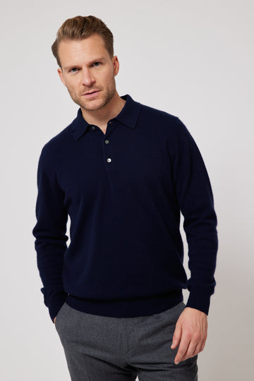 Polo Neck Sweater - Navy