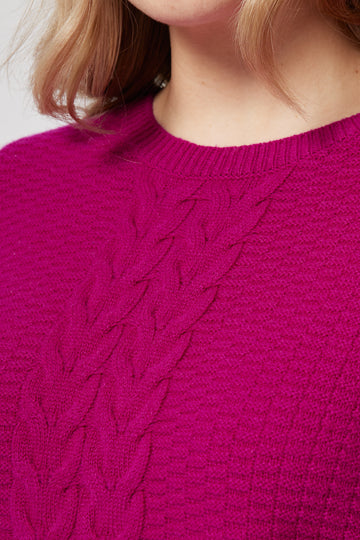 Pink Cable Knit Jumper - 100% Cashmere