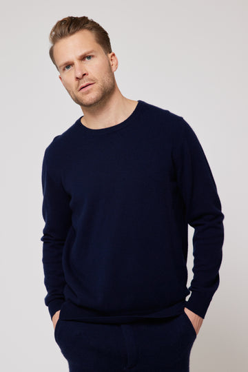 Cashmere Crew Neck Jumper - Navy