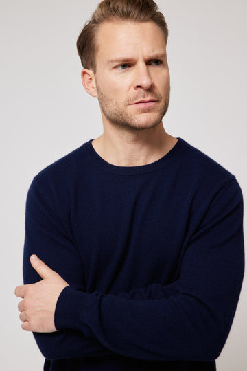 Cashmere Crew Neck Jumper - Navy