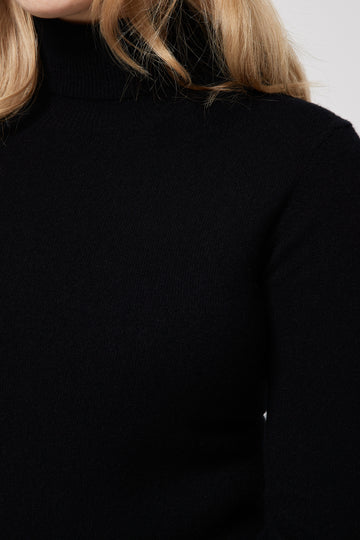 Cashmere Classic Roll Neck Jumper - Black