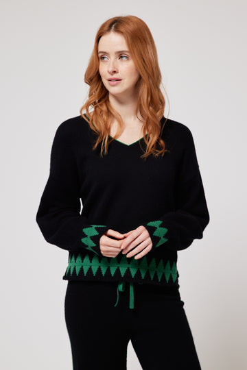 Cashmere V-Neck Sweater - Black