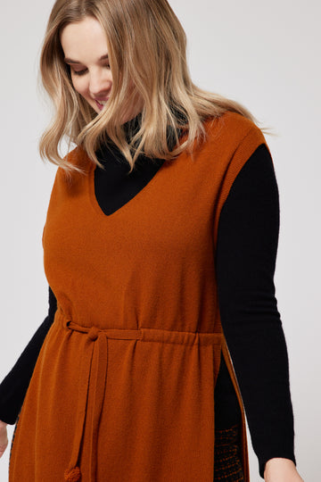 Cashmere Poncho - Orange