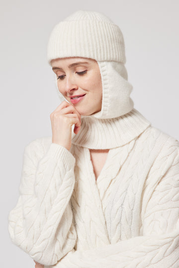 Cashmere Balaclava - White