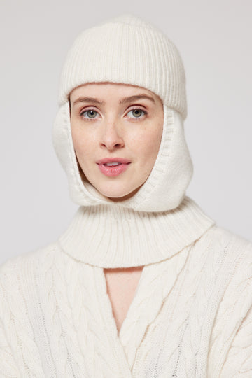 Cashmere Balaclava - White