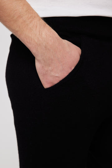 Cashmere Knitted Joggers - Black