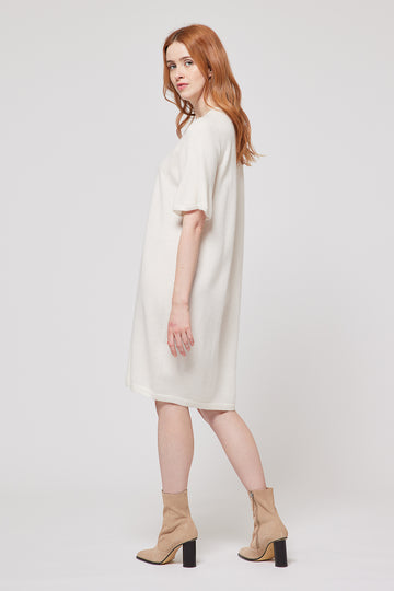 Bogd Cashmere Short Sleeved Dress - White
