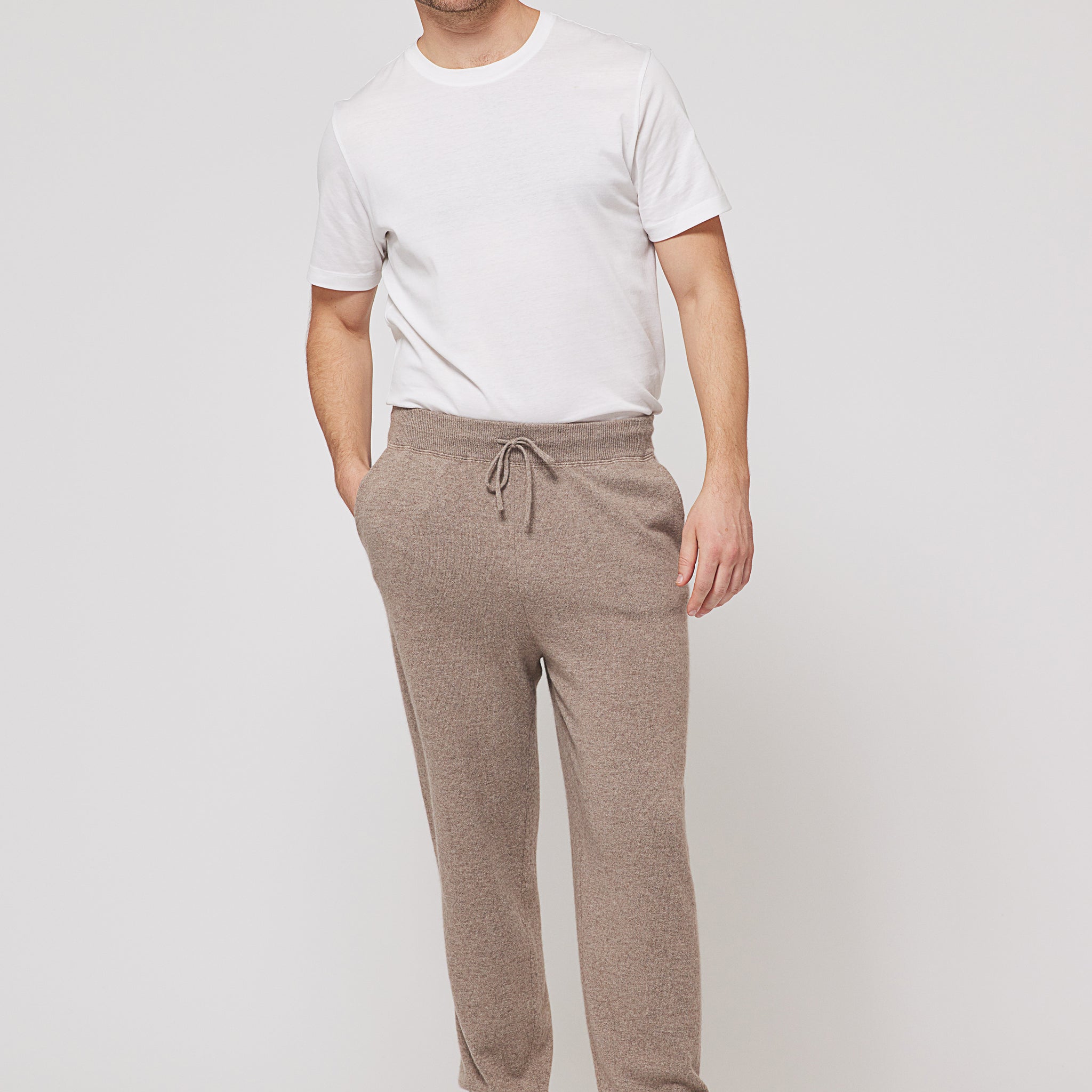 Bogd Cashmere Knitted Joggers - Camel