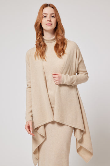 Cashmere Waterfall Cardigan - Cream