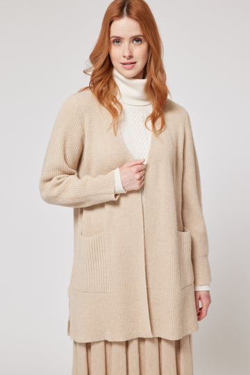 Cashmere Knit Coat - Cream