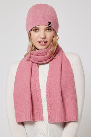 Cashmere Fine Knit Scarf - Pink