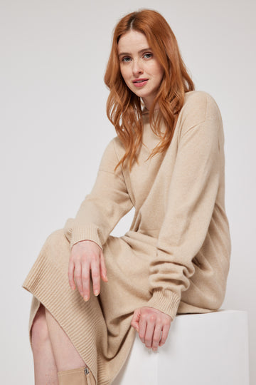 Cashmere Hoodie Dress - Cream